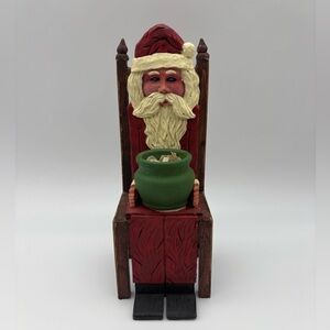 Vintage Sitting Santa Candle Holder
